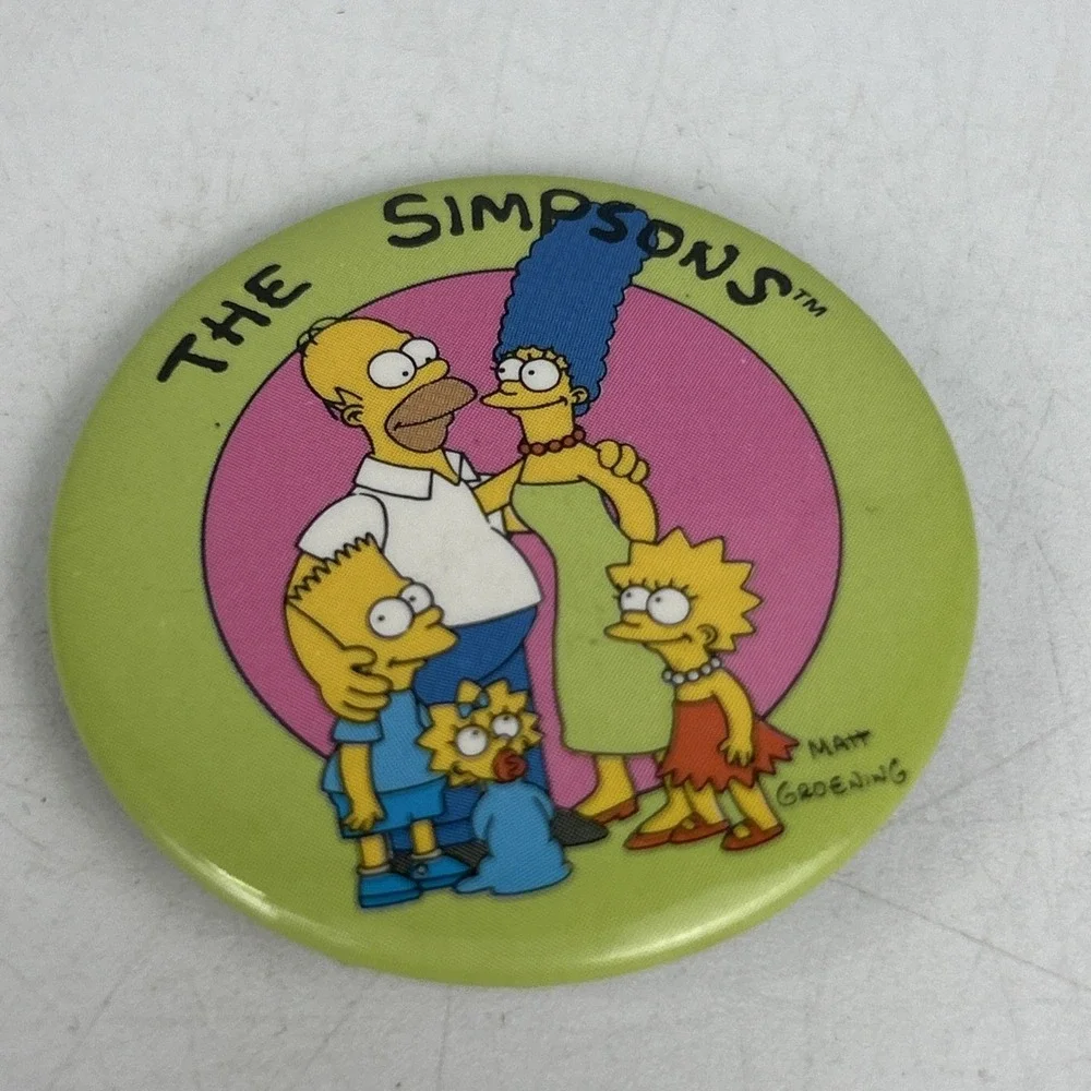 Vintage The Simpsons Keychain And Pin‎ Set Six Items Total